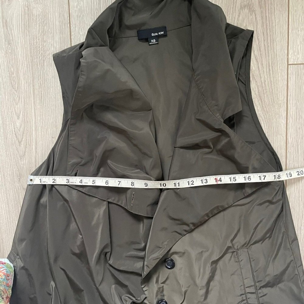 Sun Kim Lagenlook Jenny Vest Ruched Asymmetrical Top Brown Size XS - Picture 6 of 6